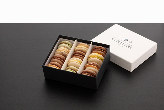 Coffret 12 macarons bio Chocolat Addict