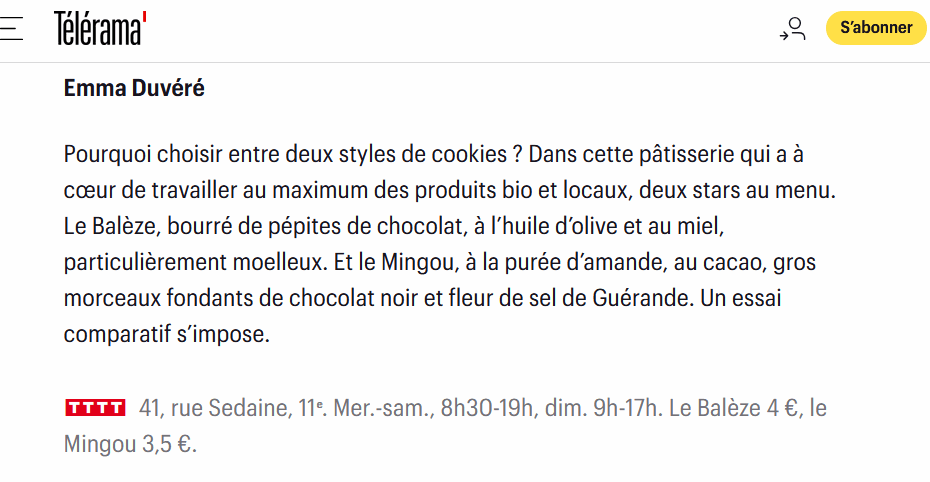 Télérama - cookie